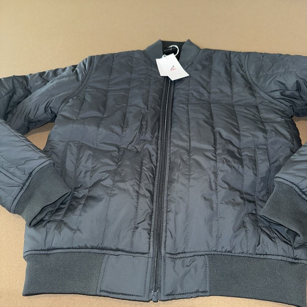 Staple Pigeon Men’s Nylon baseball jacket with vertical baffles Grey XS